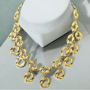 1980's Modernist Style Gold Tone Choker Necklace